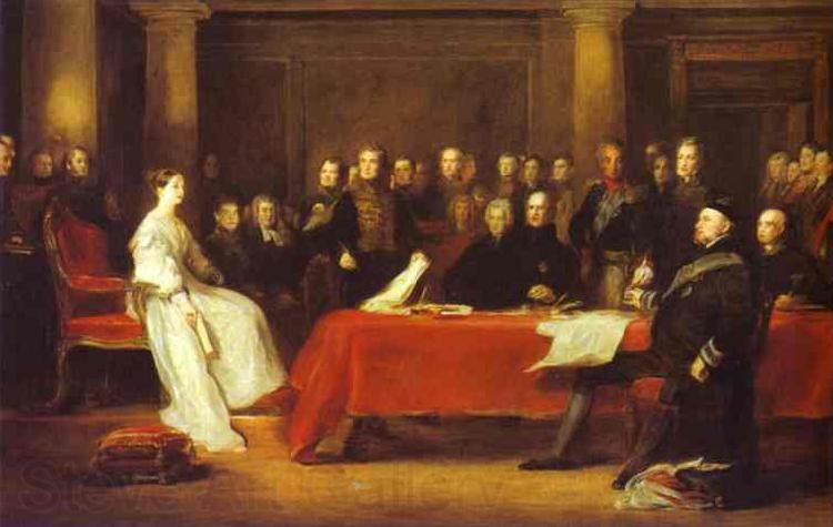 Sir David Wilkie Victoria holding a Privy Council meeting Norge oil painting art